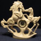 Vintage Horse & Colt Mantle Piece Ceramic Display with Clock