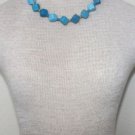 Unique Vintage Blue Tone Dice Necklace 1970s