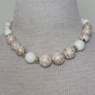 Vintage Cream & White Spotted Bead Chunky Necklace