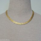 Deluxe Vintage Gold Tone Textured Wide Chain Necklace