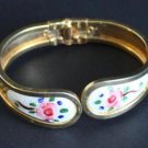 Vintage Flower Clamper Hinged Bracelet  1960s