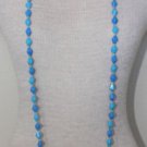 Vintage Hong Kong Blue 55 1/2" Long Strand Necklace