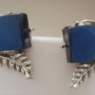 Vintage Coro Blue Lucite Clip On earrings