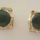 Vintage Lisner Olive Green Lucite Clip On earrings