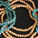 Vintage Set of 3 Blue Green Creme Stone Necklaces
