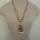 Colorful  Multi Strand Vintage Tassel Necklace