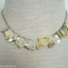 Vintage Mother Of Pearl Unique Bib Necklace