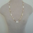 Vintage Charming White Mother Of Pearl 28"Long Necklace