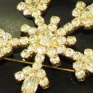 Vintage Snow Flake Rhinestone Pin/Brooch Holiday