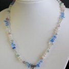 Vintage Blue Stone Sterling Pendant Necklace