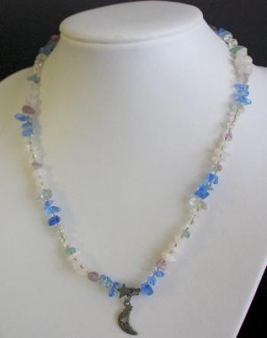 Vintage Blue Stone Sterling Pendant Necklace