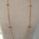 Vintage Goldtone Chain W/ Metal Stations Long  Necklace