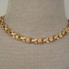 Vintage Monet  Brushed Goldtone Link Choker Necklace