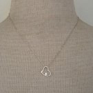 Cute Vintage White Rhinestone Heart Pendant Necklace