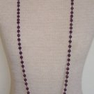 Chic Vintage Purple Amethyst Glass 60" Long Necklace