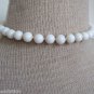 Chic Vintage White Milk Glass Bead Necklace 1950s