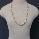 Vintage Miriam Haskell White & Gold Torsade Necklace
