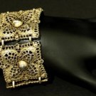 Vintage Signed Celebrity Wide Link Statement Bracelet