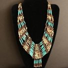 Vintage Deco  Green Cleopatra Egyptian Necklace