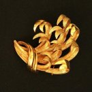 Vintage Signed Lisner Golden Leaf Brooch/Pin