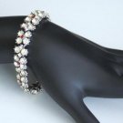 Vintage Trifari Red & White 2 Rows Rhinestone Bracelet