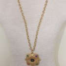 Vintage Chunky Gold Chain & Pendant Statement Necklacke