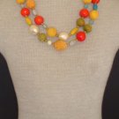 Vibrant Vintage Colorful Multi Strands Fancy Necklace