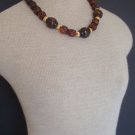 Vintage Chunky & Bold Brown Amber Art Deco Necklace