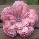 Vintage Pink Carnation Enameled Rhinestone Pin/Brooch