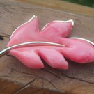 Vintage Sarah Coventry Pink Thermoset Leaf Pin/Brooch