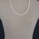 Classically Elegant Vintage White Art Glass Necklace
