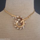Dressy Vintage Crown Trifari Rhinestone Choker Necklace
