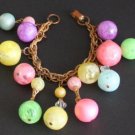 Vintage Crystal Glass Multi Color Charm Bracelet