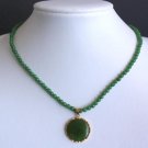 Vintage Green Jade Stone Necklace/Pendant