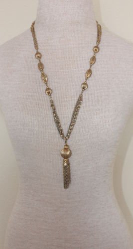 Vintage Multi Chain Lariat Necklace
