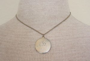 Vintage Initial MJR Pendant Chain Necklace