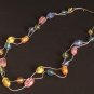 Vintage Colorful Art Glass Multiple Strands Necklace
