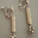 Vintage Rhinestones Ball Long Drop Earrings Pat.Pending