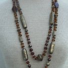 Vintage Art Deco Double Long Strand Necklace Chunky
