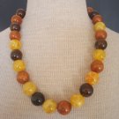 Vintage Butterscotch  Early Plastic Chunky Necklace