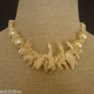 Elegant Vintage Cream Coral Necklace