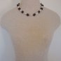 Unique Vintage Black Glass &  White Peearl Necklace