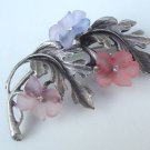 Vintage  Lia Pink Purple Flower Lucite Pin Brooch
