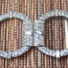 Vintage Art  Deco White Rhinestone Belt Buckle