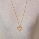 Vintage Avon Pink Coral Rose Pendant Chain Necklace