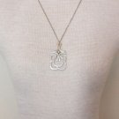Vintage Avon Silver Modernist Pendant Chain Necklace