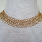 Vintage Interlinked Gold Tone Wide Chain Necklace