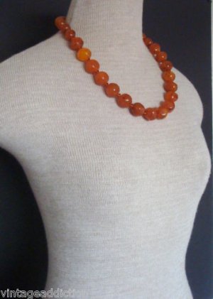 Vintage Art Deco Butterscotch Chunky Bead Necklace