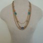 Vintage Multi Layer Chain Glass Older Necklace
