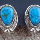 Vintage Signed ART Blue Turquoise Clip Earrings